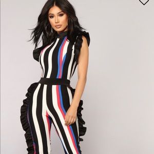 Fashion nova Striped Jumpsuit